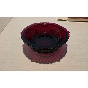 Avon Cape Cod Ruby Red Dessert Bowl with Original Box Vintage